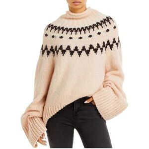 A.L.C. Ruby Alpaca Oversized Tunic Length Funnel Neck Sweater Small